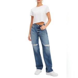 Good American Women's Good 90' Distressed Blue Jeans ~ Size 12/31